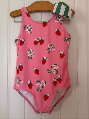 The Beaufort Bonnet Company Brookhaven Bow Swimsuit Bow & Berry Pink Sz 6